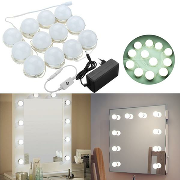 4m 12bulbs White Hollywood Style Led, White Hollywood Vanity Mirror With Lights