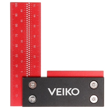 ENJOYWOOD VEIKO 100mm/4Inch Aluminum Alloy Woodworking Ruler Precision Square Guaranteed T Speed Measurements Ruler for Measuring