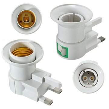 Uk Plug E27 B22 Wall Screw Base Light Bulb Lamp Socket Holder Adapter Converter 110 240v