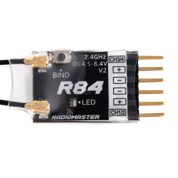 Radiomaster R84 V2 4CH Compatible PWM RC Receiver for Frsky D8 D16 SFHSS Radiomaster TX12 T16S Transmitter
