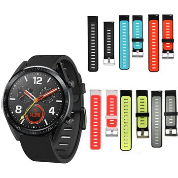 Bakeey 22mm Dual Color Soft Silicone Watch Strap Smart Watch Band for Huawei GT Smart Watch