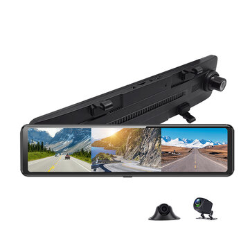 S23 WiFi Rearview Mirror Dash Cam Car DVR Three-way Camera 1080P HD Night Vision Parking Monitor Loop Recording 3 Split Display