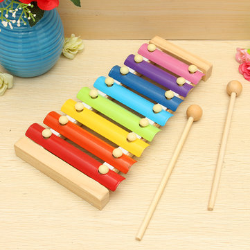 YUIO Colorful 8 Different Tones Hand Knock Wood Piano Kids Toy Xylophone Music Rhythm Learnin in Advance for Preschoolers Colorful