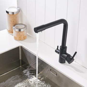 1 2 matt black stainless steel copper kitchen sink faucet mixer tap double water tap