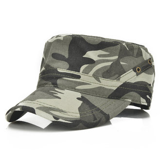 Mens Vintage Cotton Breathable Flat Baseball Hat Outdoor Visor Military Training Cap Adjustable