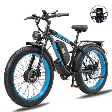 [USA Direct] KETELES V3 Electric Bike 48V 1000W*2 Dual Motors 23AH Battery 26*4.0inch Tires 65KM Max Mileage 200KG Max Load Electric Bicycle