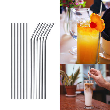 15Pcs/set Reusable Stainless Steel Drinking Straw Sucker Tube With Cleaning Brush