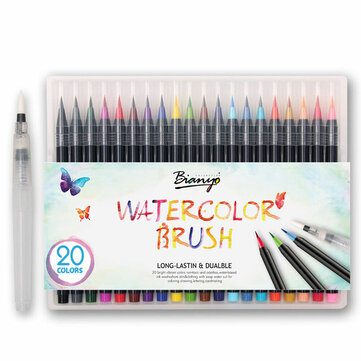 20 Colors Watercolor Drawing Writing Brush Artist Sketch Manga Marker Pen Set