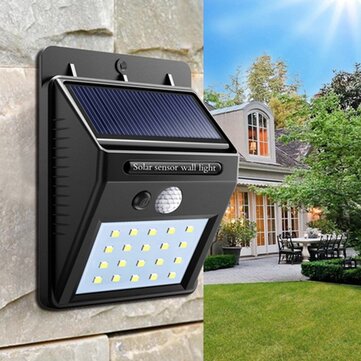 Solar Power 20 Led Pir Motion Sensor Wall Light Waterproof Outdoor Path Yard Garden Security Lamp Banggood Com - Best Outdoor Wall Lights With Pir