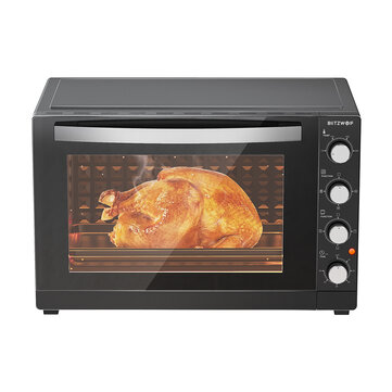 BlitzWolf® BW-EO1 Air Fryer Toaster Oven 2200W Dual Heating Function Hot Air Circulation Stainless Steel Interior 65L