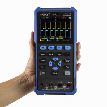 OWON® HDS200 Series 2CH Handheld Oscilloscope 40/70MHz Bandwidth 20000 Counts Multiumeter OSC + DMM + Waveform Generator 3 in 1 Suitable for Automobile Maintenance and Power Detection