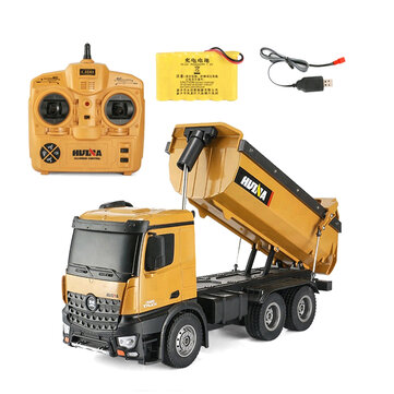HuiNa 1573 RC Car 1/14 Trucks Metal Bulldozer Charging RTR Truck Construction Vehicle Kids Toys