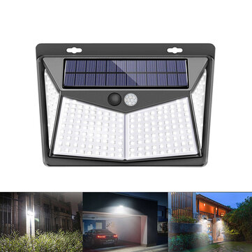 1 2 4x 208 Led Solar Power Pir Motion Sensor Wall Light Outdoor Garden Lamp Waterproof Banggood Com - Best Outdoor Wall Lights With Pir