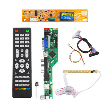 T.RD8503.03 Universal LCD LED TV Controller Driver Board TV/PC/VGA/HDMI/USB+7 Key Button+2ch 6bit 30pins LVDS Cable+1 Lamp Inverter