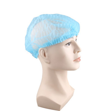 Duschhaube 100PCS Einweg-Haar-Duschhaube Vlies-Anti-Staub-Hutstreifen Blue Hair 