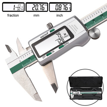 DANIU Digital Stainless Steel Caliper 150mm 6 Inches Inch/Metric/Fractions Conversion 0.01mm Resolution with Box