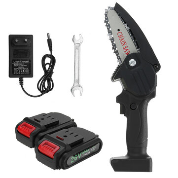 4Inch Rechargeable Portable Chain Saw Woodworking Electric Saws W or 1 or 2pcs Battery