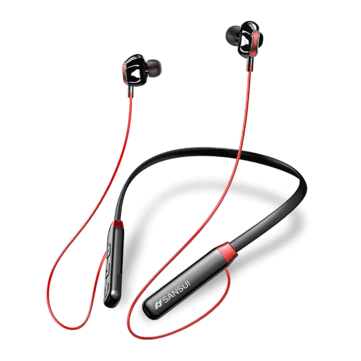 Sansui I37 Wireless Sports bluetooth 5.0 Earphone 9D Surround Dual Dynamic Magnetic Bass Headphone with Mic for iPhone Xiaomi Huawei