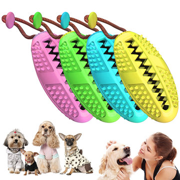4.99 off Pet Toys Dog MolarTooth Cleaning Rod Leaking Food Natural Rubber Ball Puppy Chew Toy Food Dispenser Multi-function Dog Toothbrush