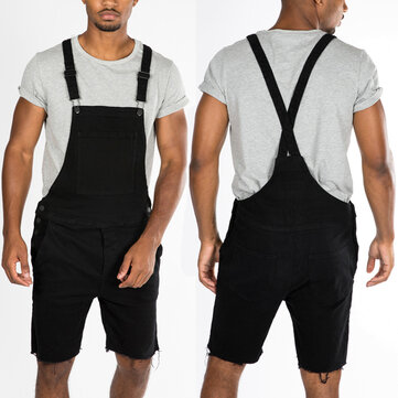 Summer Mens Bib Brace Dungarees Shorts Trousers Work Overalls Jumpsuits Rompers