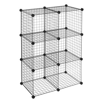 6 Cube Wire Shelves Storage Net Cabinet Diy Metal Stackable Shelf