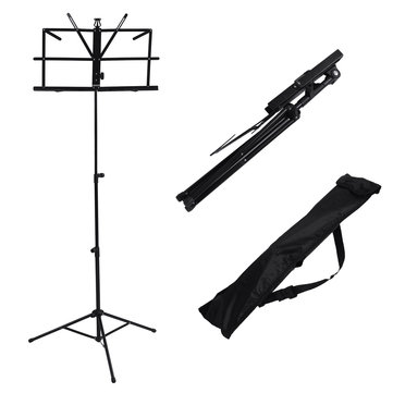 15% OFF for Foldable Aluminum Alloy Guitar Stand Holder Music Sheet Tripod Stand Height Adjustable with Carry Bag for Musical Instrument