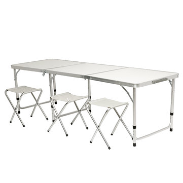 Portable Folding Table Laptop Desk Study Table Aluminum Camping Table with Carrying Handle and Adjustable Legs Table for Picnic Beach Outdoors