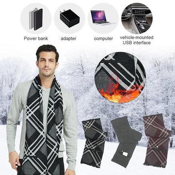 ONLY $14.99 For Cashmere USB Electric Scarf Rechargeable Heated Scarf Washable Scarf Warm Neck Protective Clothing