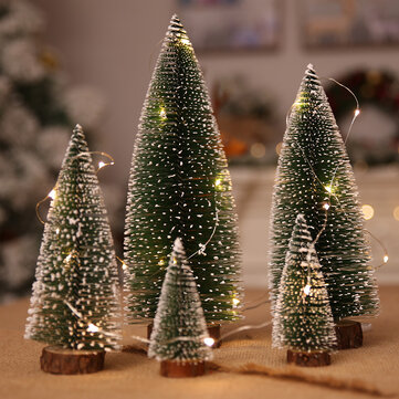 Loskii Christmas Tree Christmas Decorations Supplies Small Pine Tree Placed In The Desktop DIY Decoration Mini Christmas Tree