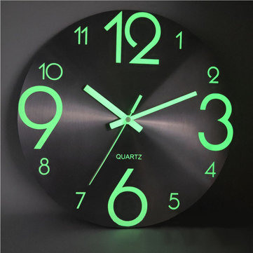 Luminous Wall Clock Number Quartz Hanging Clocks Glow In The Dark 