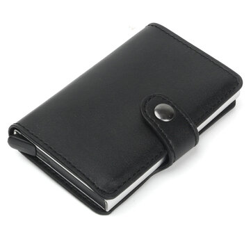 RFID Portable Anti-degassing Business Card Holder Simple Wallet Leather Name Card Case ID Credit Card Storage Box