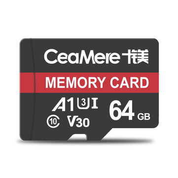 Ceamere Memory Card 32GB / 64GB C10 High Speed TF Card Data Storage MP4 MP3 Card for Car Driving Recorder Security Monitor Camera Card Speakers