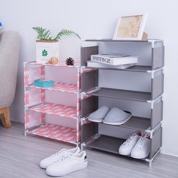 5 Layers Non-woven Shoe Rack Large Size Living Room Fabric Dustproof Cabinet Organizer Holder DIY Foldable Stand Shoes Shelf Bookshelf
