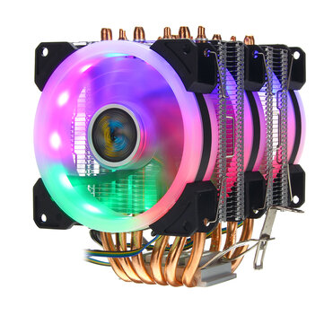 US$24.56 % CPU Cooler 6 Heatpipe 4 Pin RGB Cooling Fan For Intel 775/1150/1151/1155/1156/1366 AMD Arduino Compatible SCM & DIY Kits from Electronics on banggood.com