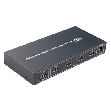US$69.99 % HD Video Splitter Audio Sync 4 Port hdmi Switch 4k Quad Splitter 4 Input 1 Output Video Switcher with Remote Computer Cables & Connectors from Computer & Networking on banggood.com