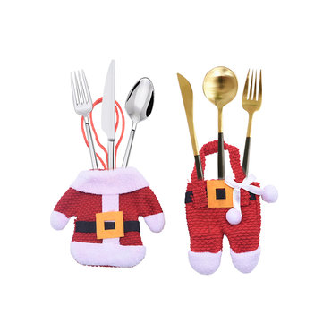 Loskii 1set Creative Christmas Small Clothes Pants Tableware Sets Kitchen Restaurant Hotel Layout Knife Fork Spoon Set Xmas Decorations