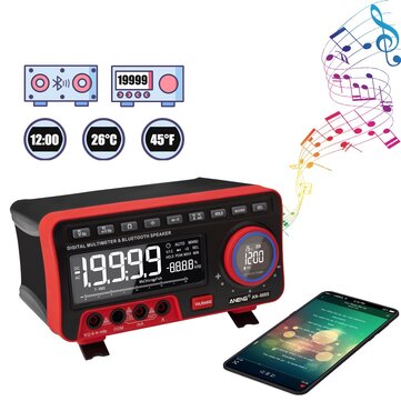 ANENG AN888S Digital Multi function Automatic True RMS Multimeter 19999 High Precision Profesional Multitester with bluetooth Speaker Ohm Meter Tester with 18 in 1 Combination Lines