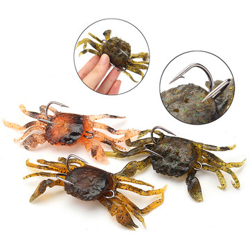 Details about  / Crankbaits hook tackle simulation baits 3d soft crabs fishing bait worm lures BB