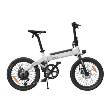 [EU Direct] HIMO C20 10Ah 36V 250W 20 Inch Foldable Electric Moped Bicycle Brushless Motor 100kg Max Load 23.7km/h Top Speed 80km Mileage Electric Bike Built-in Air Pump US Plug - White