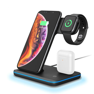 $21.99 for Bakeey 3in1 Breathing Light 15W Qi Wireless Charging Dock