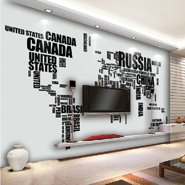 Large English Alphabet World Map Removable Wall Stickers Decal Banggood Usa Sold Out Arrival Notice - Wall Sticker Letters Large