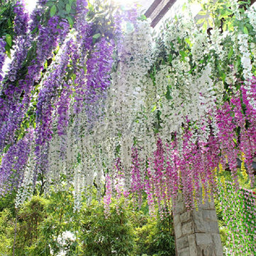 Silk Wisteria Flowers Vine Home Garden Decor Artificial Plant Garland